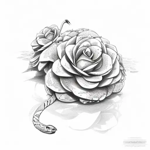 Snake Wrapped Around Flowers