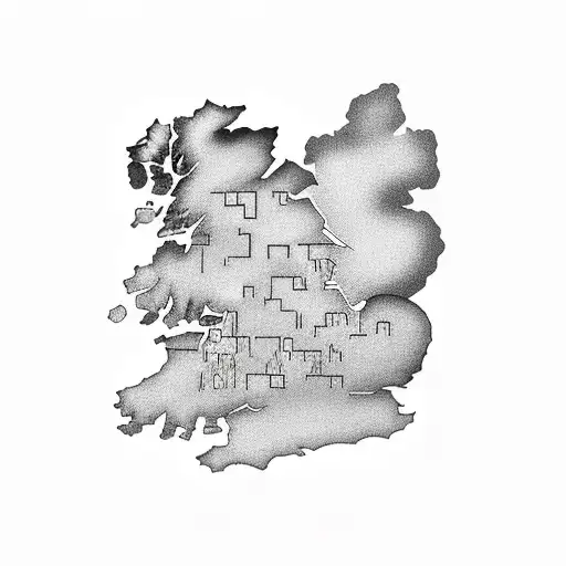 A Map Of England With Smoke Forming The Shape Of A Car