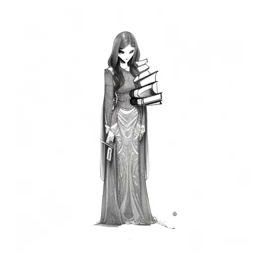 A Woman Holding A Book