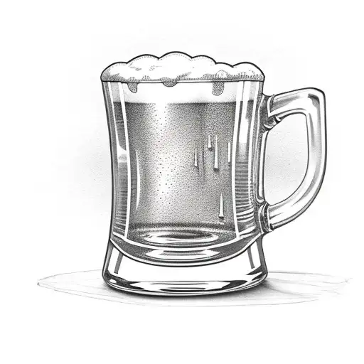 Beer Mug With Foam Black And White