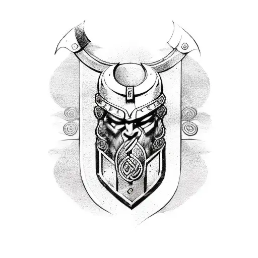 Viking Theme Arm Sleeve With Nordic Runes