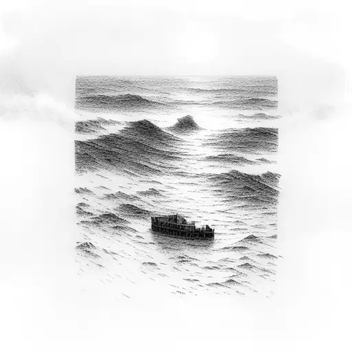 A Serene Ocean View With Crashing Waves And A Setting Sun