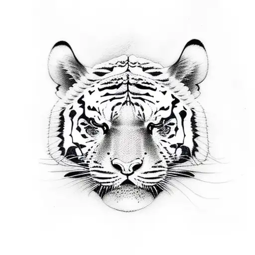 Self Made Tattoo With Tiger Eyes