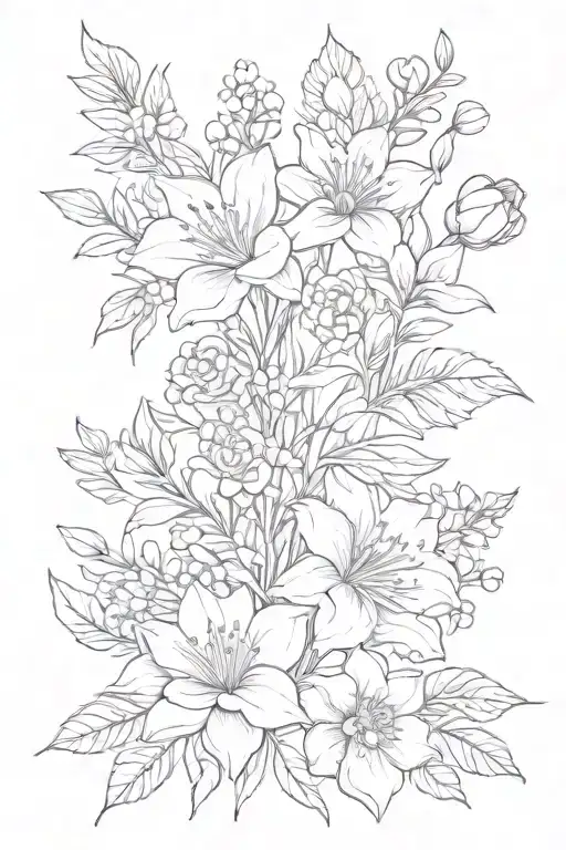 January And July Birth Flower Bouquet Simple