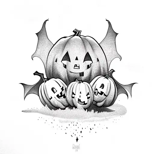 Ghost Holding Pumpkin In Hands With Bats And Leaves Flying Around