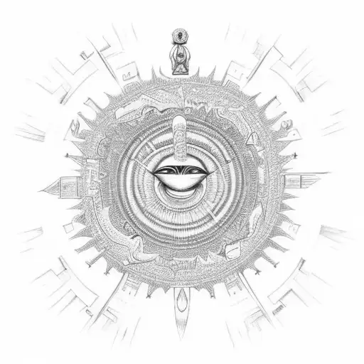 African Mythological Creatures Gracefully Dancing In A Celestial Setting