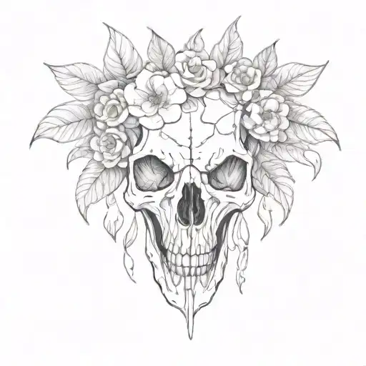 Animal Skull With Flowers Growing Inside