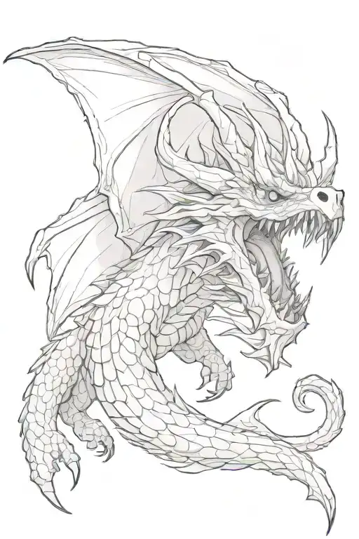 Hungarian Horntail Dragon Head And Body Flying