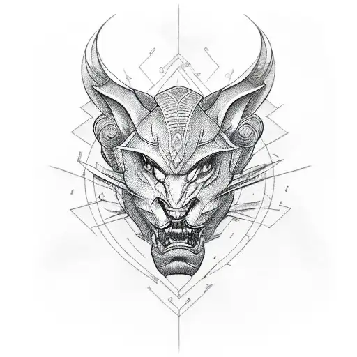 A Fierce Blackwork Tattoo Of A Roaring Car Engine