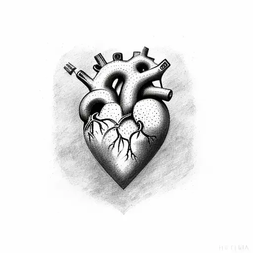 Heart With Veins Red And Blue With 2 Firefighter Axes