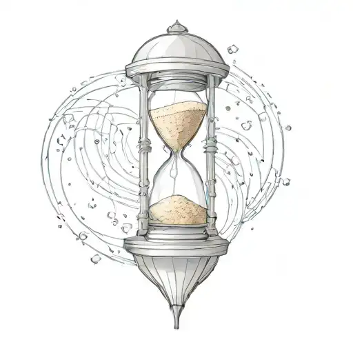 A Futuristic Hourglass With The Sand Falling Out Like A Spiral