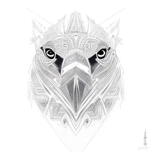 A Tribal-inspired Design Featuring A Dog And A Raven In An Intense Face-off