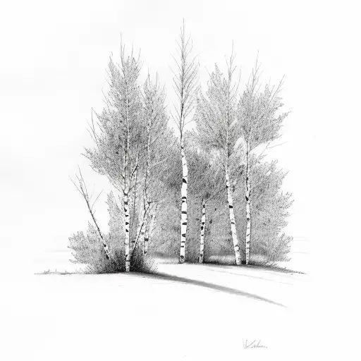 Birch Tree In A Field