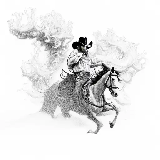 Cowboy Riding Tornado