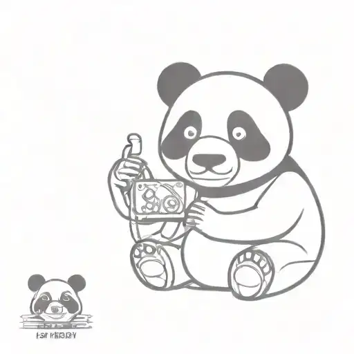 Panda With Hadphones