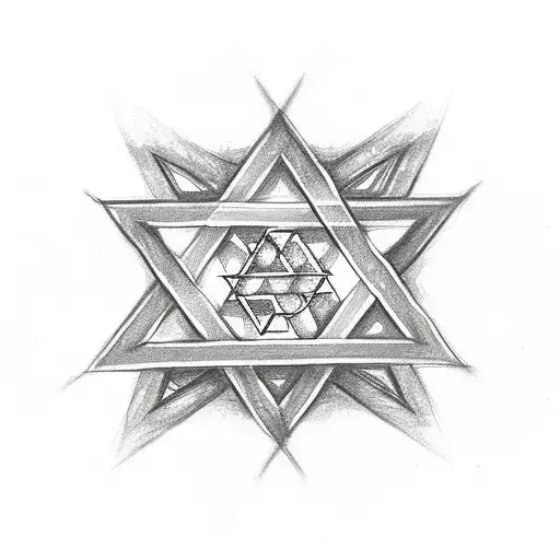 Star Of David With A 9 In The Middle And Clouds With 6 In The Middle Behind It