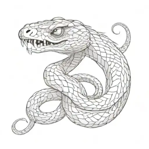 Snake Head Back Tattoo Design