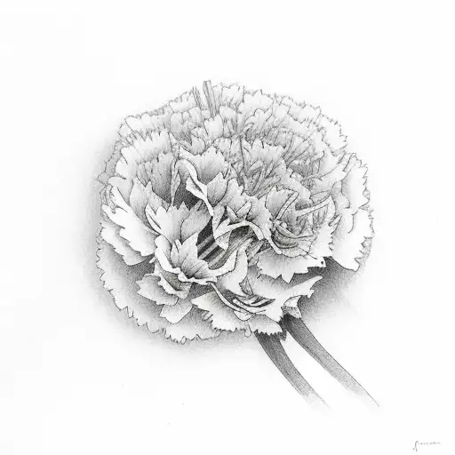 A Fox Hiding Behind Carnation Flowers