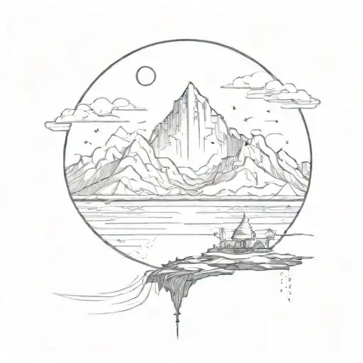 Mountain Sky Moon Water Darken Everything