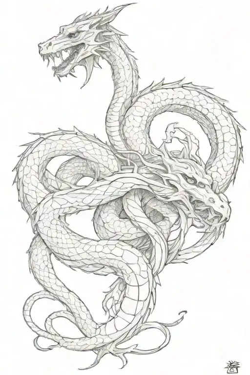 Gothic Dragon And Snake Wrapped