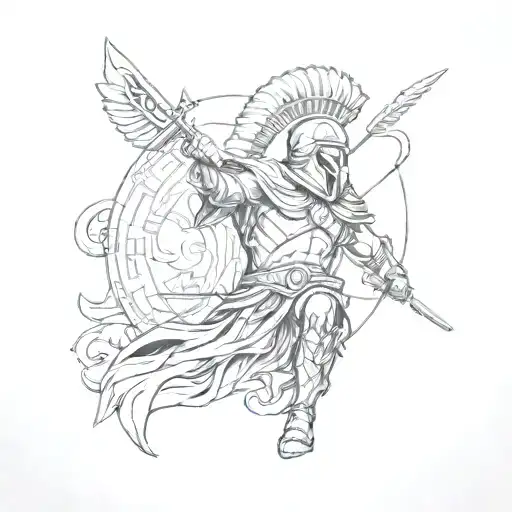 Design A Tattoo Showcasing The Strength Of Sparta With Subtle References To Greek Gods
