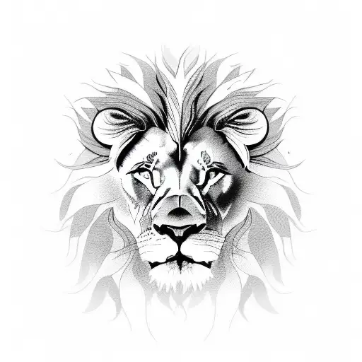 Real Lion With Sunrise On Shoulder