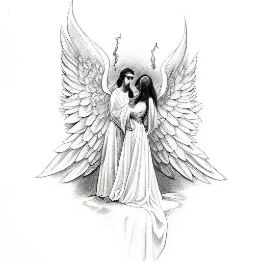 Angel And Demon Holding Hands