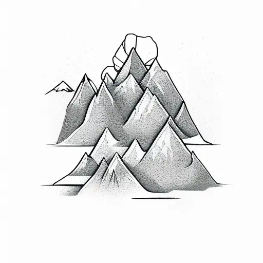 A Stylized Mountain Range With Cannabis Leaves Forming The Peaks