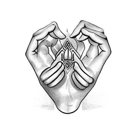 Hand Mudra Symbol With Resist The Slave Mind