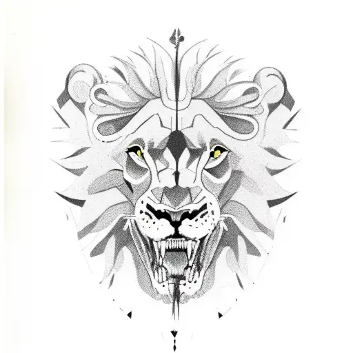 Lion Skull Cracked In Half