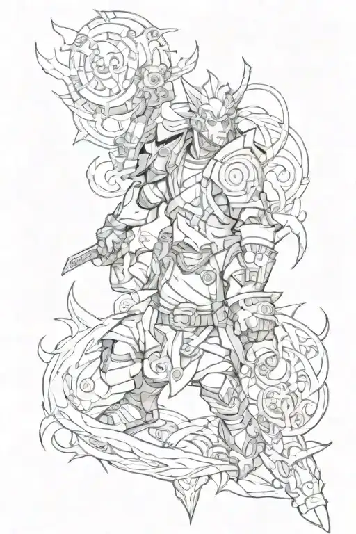 Combine Elements From World Of Warcraft And Naruto Into A Unique Gaming-inspired Tattoo Design