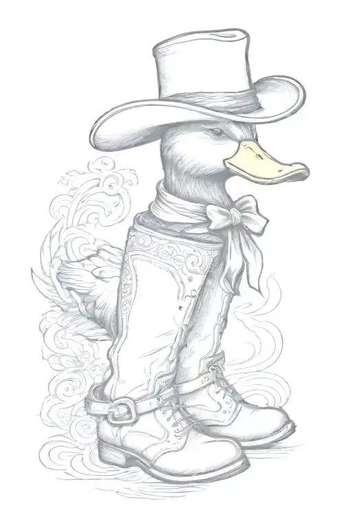 Duck Wearing Cowboy Boot