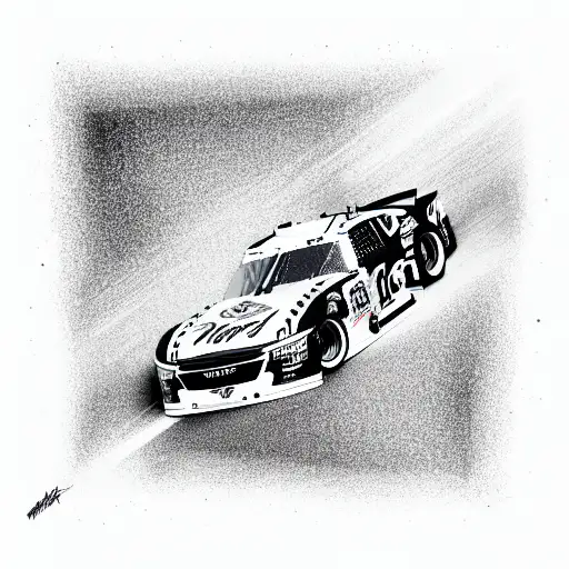 Black And White Nascar Car With No Background