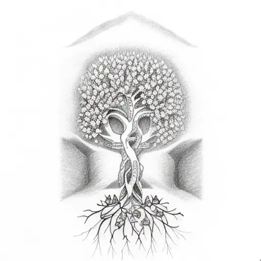 Irish Tree Of Life And Flowers