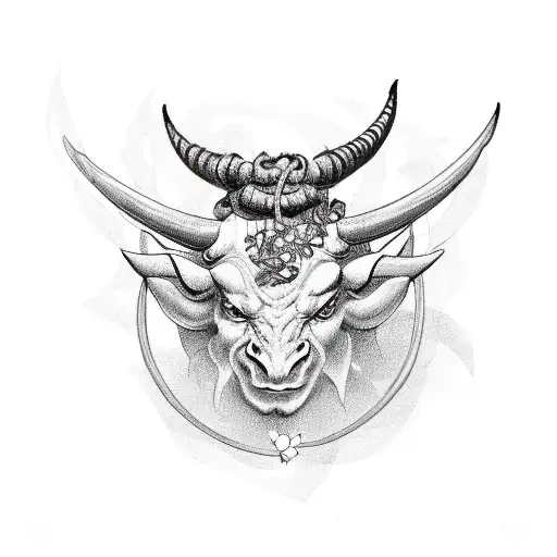 Horned Demon With Four Leaf Clover