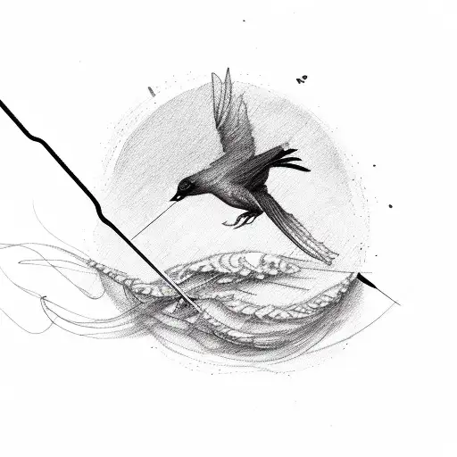 A Sewing Needle Transforming Into A Graceful Bird