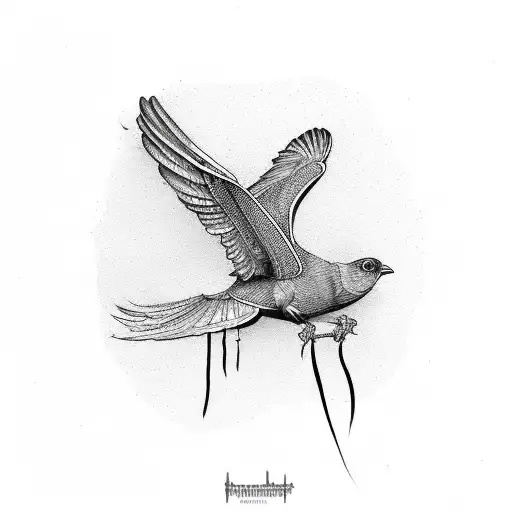 Flying Bird That Fits The Side Of My Stomach