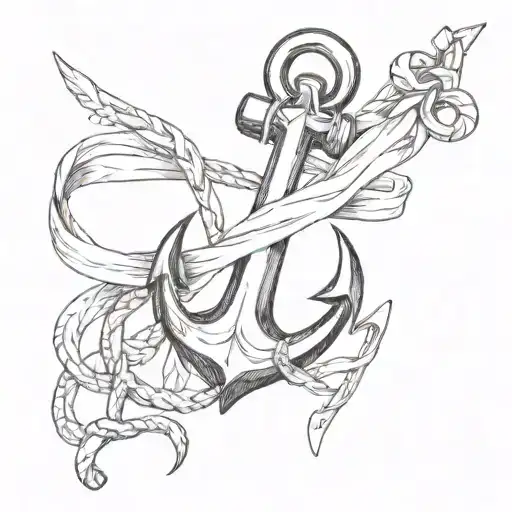 Anchor With Ribbon