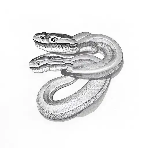 Green Snake With White Fangs And Eal Like Red Stripes