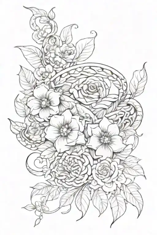 Bracelet With Snakes And Flowers And Leaves