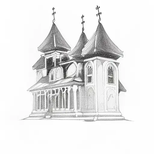 Old Wooden Church On Fire