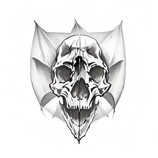 Skull With Bat Wings