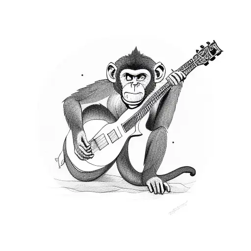 Monkey Playing Guitar