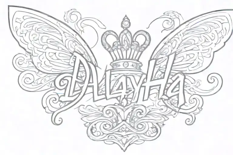 My Daughter Name Dalayha Written In Readable Graffiti Font With A Crown Or Butterfly