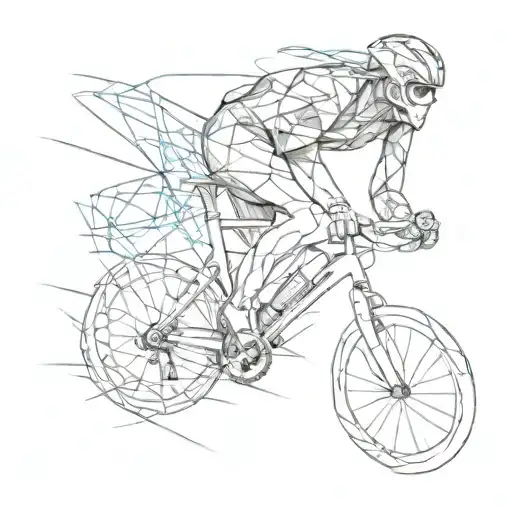 Abstract Tattoo Design Incorporating Elements Of Speed And Endurance From Triathlon And Soccer