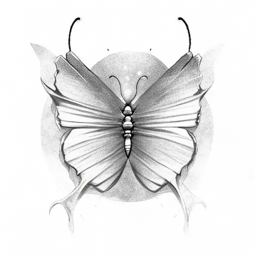 Simple Butterfly With Dragon Shadow