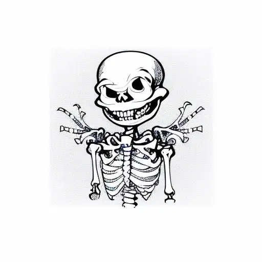Dancing Skeleton In Front Of A Sound System