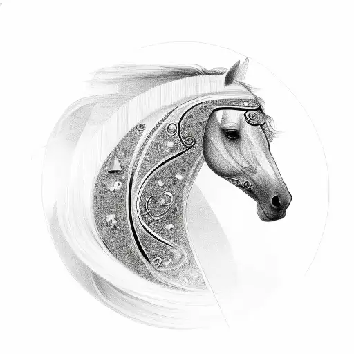 Horse With A Diamond Shape On The Head