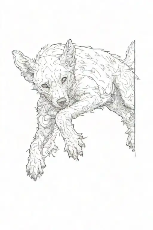 A Dog Laying On Its Back