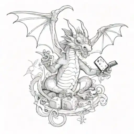 A Dragon Playing Video Games With A Flying Squad Of Animals